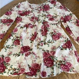 NWOT Kori America Anthropology S Floral cold shoulder boho sexy baby doll dress